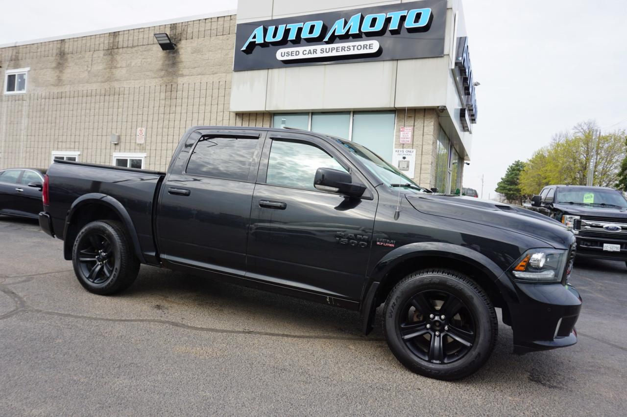 Used 2018 RAM 1500 V8 SPORT HEMI CREW 4WD CERTIFIED *DODGE MAINTAIN* CAMERA NAV BLUETOOTH LEATHER HEAT/COOL SEATS SUNROOF CRUISE ALLOYS for sale in Burlington, ON