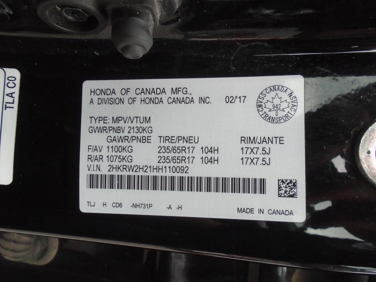 2017 Honda CR-V AWD 5dr LX - Photo #34