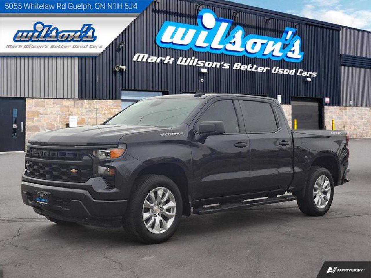 Used 2022 Chevrolet Silverado 1500 Custom Crew 4X4 | Power Seat | CarPlay + Android | Rear Camera | Alloy Wheels and More ! for sale in Guelph, ON