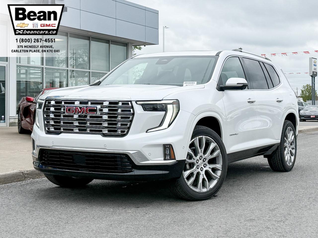 New 2025 GMC Acadia Denali 2.5L 4 CYL WITH REMOTE START/ENTRY, SUNROOF, HEATED/VENTILATED SEATS, HEATED STEERING WHEEL, POWER LIFTGATE, HD SURROUND VISION, SUPER CRUISE, BOSE SOUND SYSTEM for sale in Carleton Place, ON