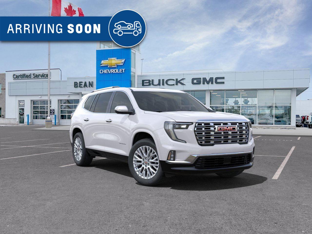 New 2025 GMC Acadia Denali 2.5L 4 CYL WITH REMOTE START/ENTRY, SUNROOF, HEATED/VENTILATED SEATS, HEATED STEERING WHEEL, POWER LIFTGATE, HD SURROUND VISION, BOSE SOUND SYSTEM for sale in Carleton Place, ON
