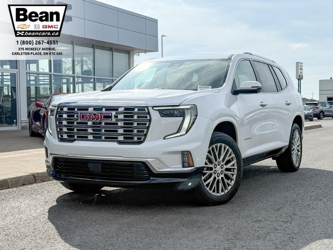 New 2025 GMC Acadia Denali 2.5L 4 CYL WITH REMOTE START/ENTRY, SUNROOF, HEATED/VENTILATED SEATS, HEATED STEERING WHEEL, POWER LIFTGATE, HD SURROUND VISION, BOSE SOUND SYSTEM for sale in Carleton Place, ON