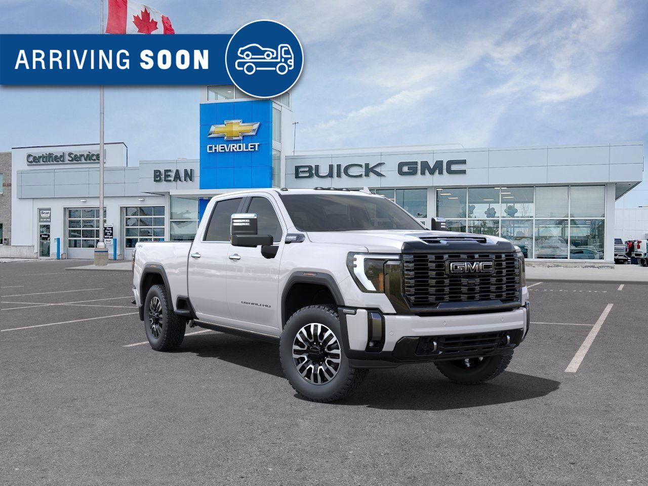 New 2025 GMC Sierra 2500 HD Denali Ultimate DURAMAX 6.6L V8 WITH REMOTE START/ENTRY, HEATED SEATS, HEATED STEERING WHEEL, VENTILATED SEATS, SUNROOF, MASSAGING SEATS, APPLE CARPLAY AND ANDROID AUTO for sale in Carleton Place, ON