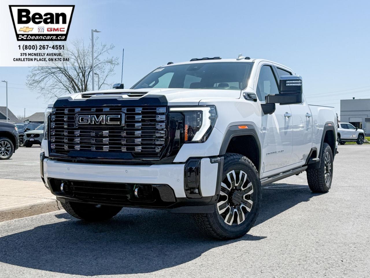 New 2025 GMC Sierra 2500 HD Denali Ultimate DURAMAX 6.6L V8 WITH REMOTE START/ENTRY, HEATED SEATS, HEATED STEERING WHEEL, VENTILATED SEATS, SUNROOF, MASSAGING SEATS, APPLE CARPLAY AND ANDROID AUTO for sale in Carleton Place, ON