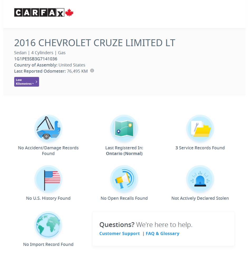 2016 Chevrolet Cruze LT+Camera+Remote Start+A/C+CLEAN CARFAX Photo3