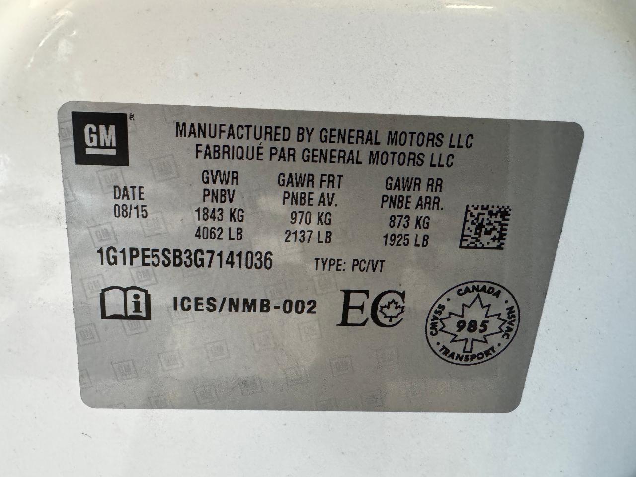 2016 Chevrolet Cruze LT+Camera+Remote Start+A/C+CLEAN CARFAX - Photo #37