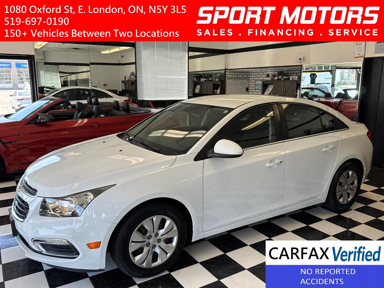 Used 2016 Chevrolet Cruze LT+Camera+Remote Start+A/C+CLEAN CARFAX for sale in London, ON