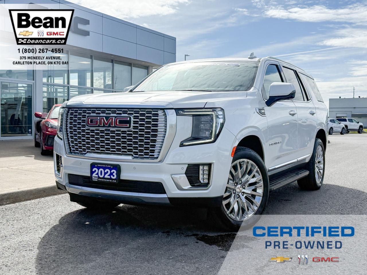 Used 2023 GMC Yukon Denali 6.2L V8, ONE OWNER, CLEAN CARFAX, SEVEN PASSENGER, HEATED AND VENTILATED FRONT LEATHER SEATS, HEATED STEERING WHEEL, HEAD UP DISPLAY, 22