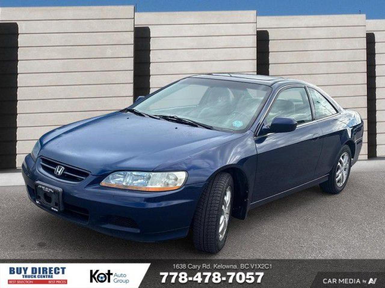 Used 2002 Honda Accord Coupe EX V6 AUTO, KEYLESS ENTRY, BEIGE INTERIOR, LEATHER HEATED SEATS, SUNROOF, TWO DOOR!!! for sale in Kelowna, BC