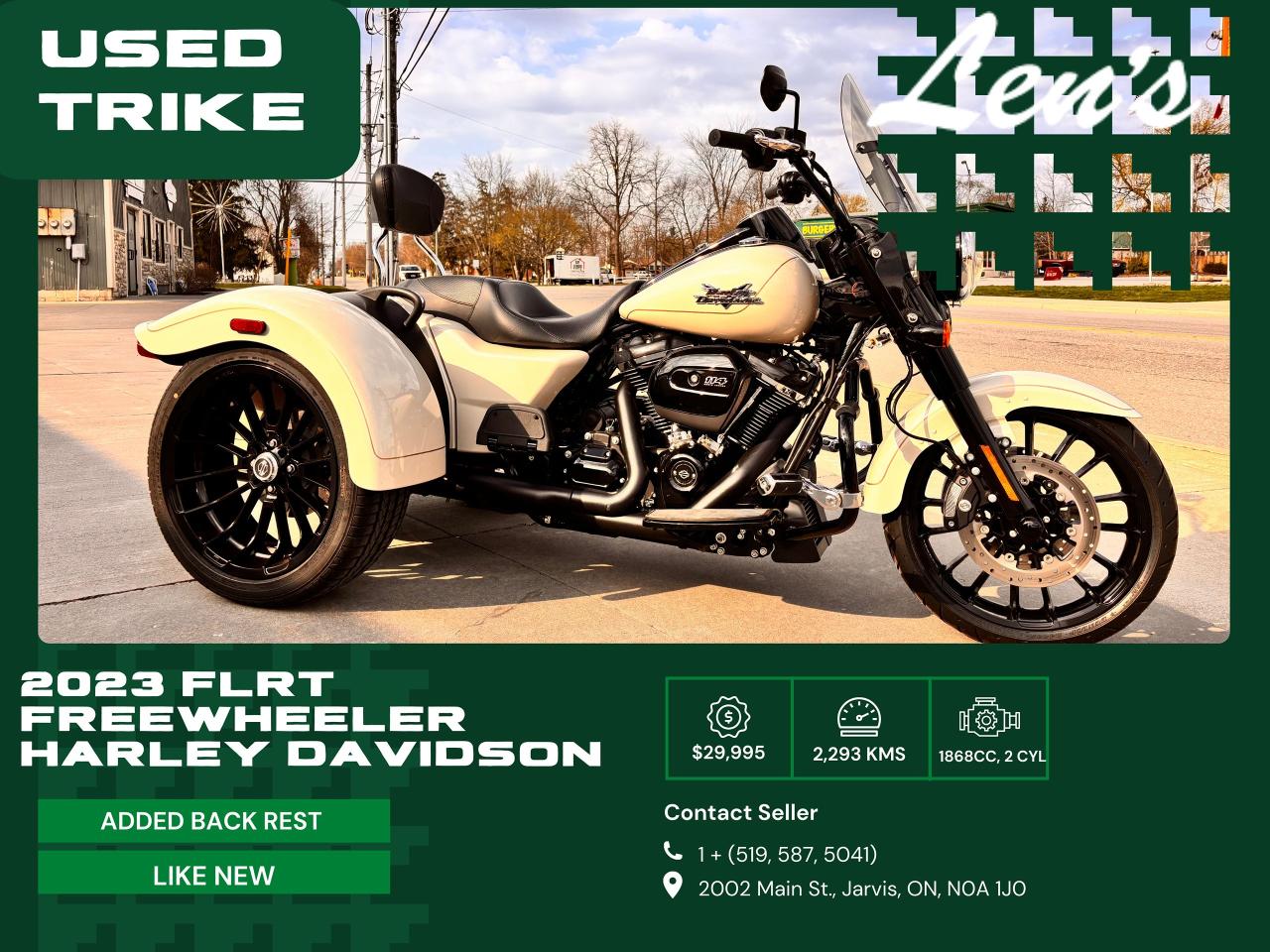 Used 2023 Harley-Davidson FLHT FLRT Freewheeler, Like New, Fully Financeable for sale in Jarvis, ON