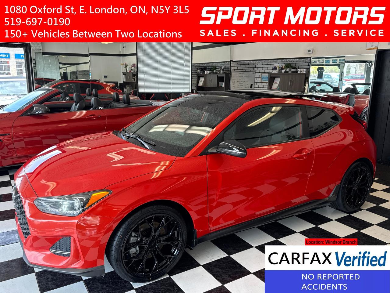 2019 Hyundai Veloster Turbo+New Tires+Wheels+Roof+BSM+CLEAN CARFAX Photo0
