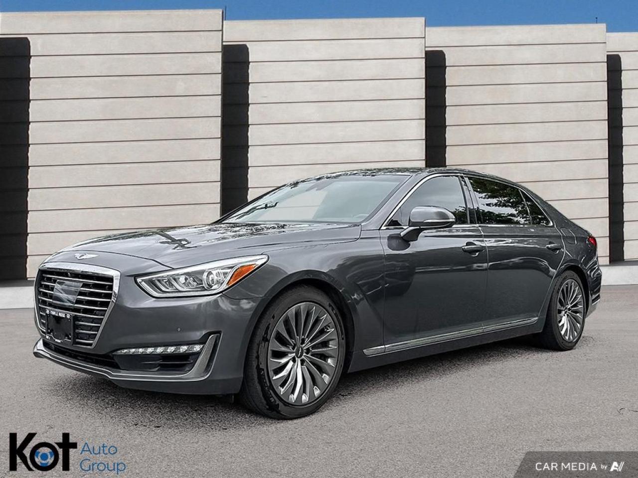 Used 2017 Genesis G90 4dr Sdn 5.0L Ultimate! FULLY LOADED! SUNROOF! NAV! HEAD UP DISPLAY! 420 HORSEPOWER! HEATED & COOLED SEATS! REAR SEAT ENTERTAINMENT! BACK UP CAM! BLIND SPOT! ACCIDENT FREE! BEAUTY UNIT! for sale in Maple Ridge, BC