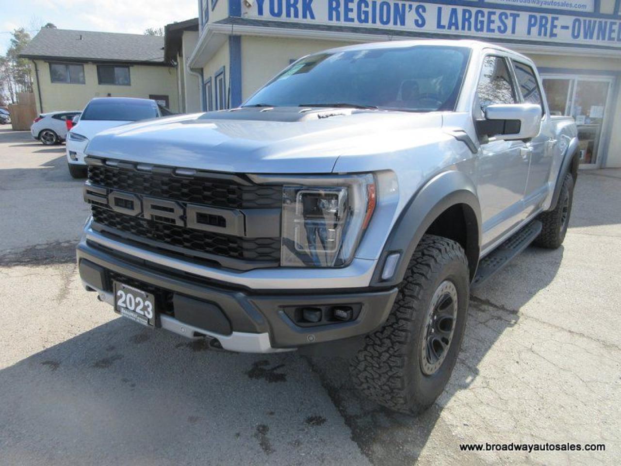 Used 2023 Ford F-150 LOADED RAPTOR-PACKAGE 5 PASSENGER 3.5L - V6.. 4X4.. CREW-CAB.. SHORTY.. NAVIGATION.. POWER SUNROOF.. LEATHER.. HEATED/AC SEATS.. for sale in Bradford, ON