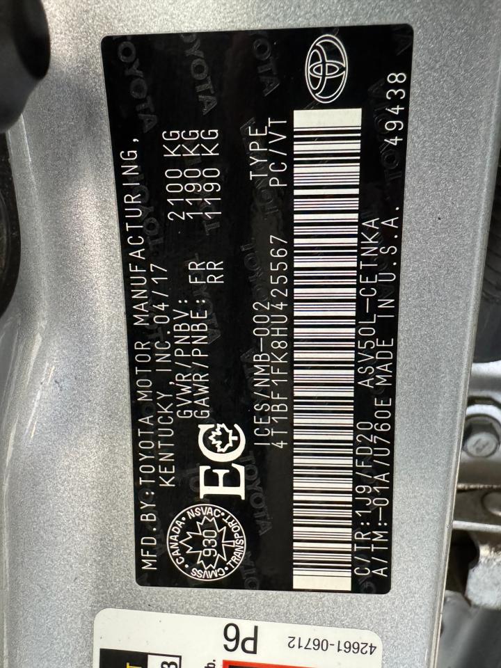 2017 Toyota Camry LE+Camera+Bluetooth+Cruise Control+A/C Photo91