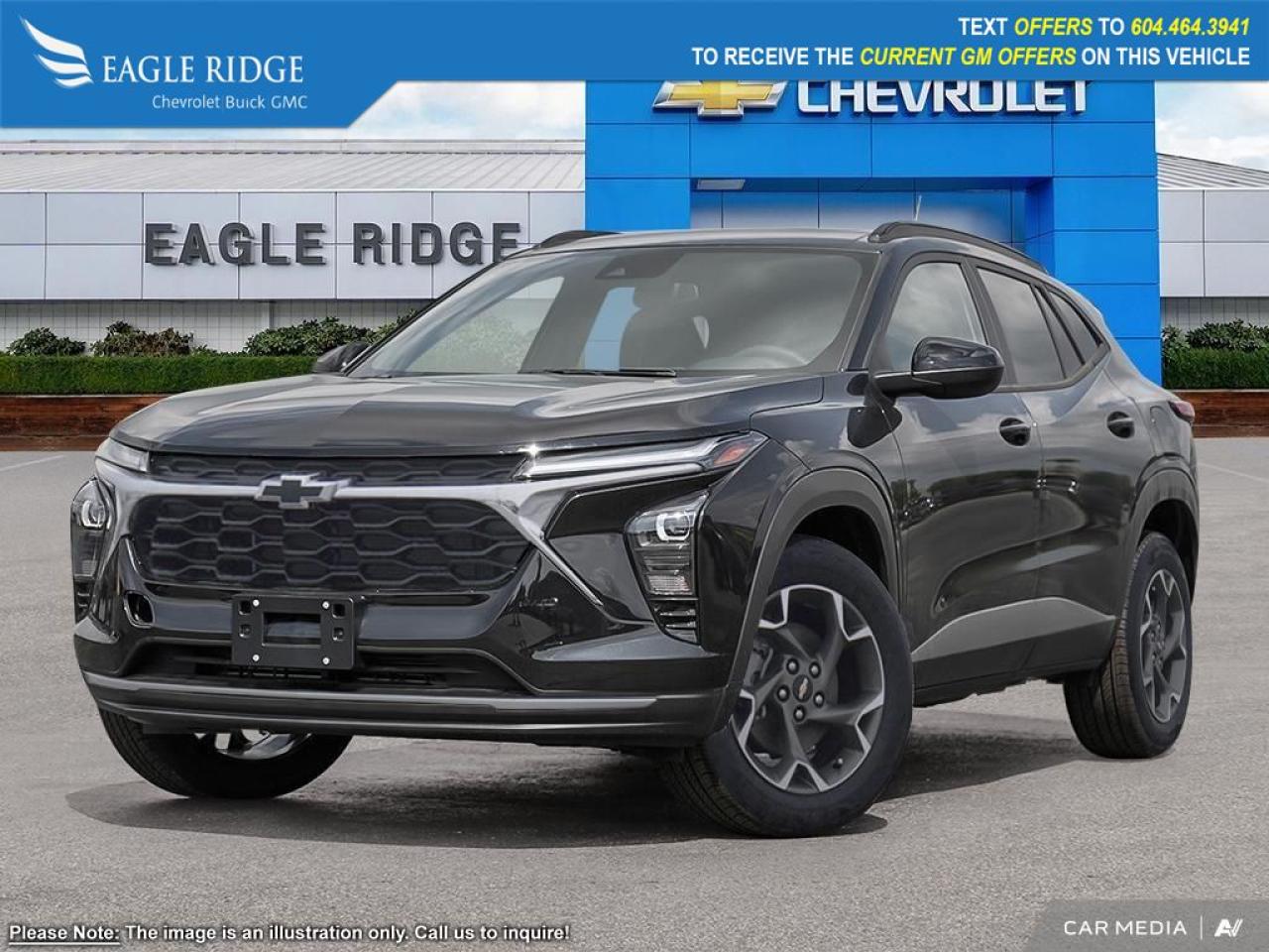 New 2025 Chevrolet Trax LT heated front seats, start/stop functionality, emergency braking, forward collision alert, front pedestrian braking, lane keep assist, USB ports, Apple CarPlay, and Android Auto. for sale in Coquitlam, BC