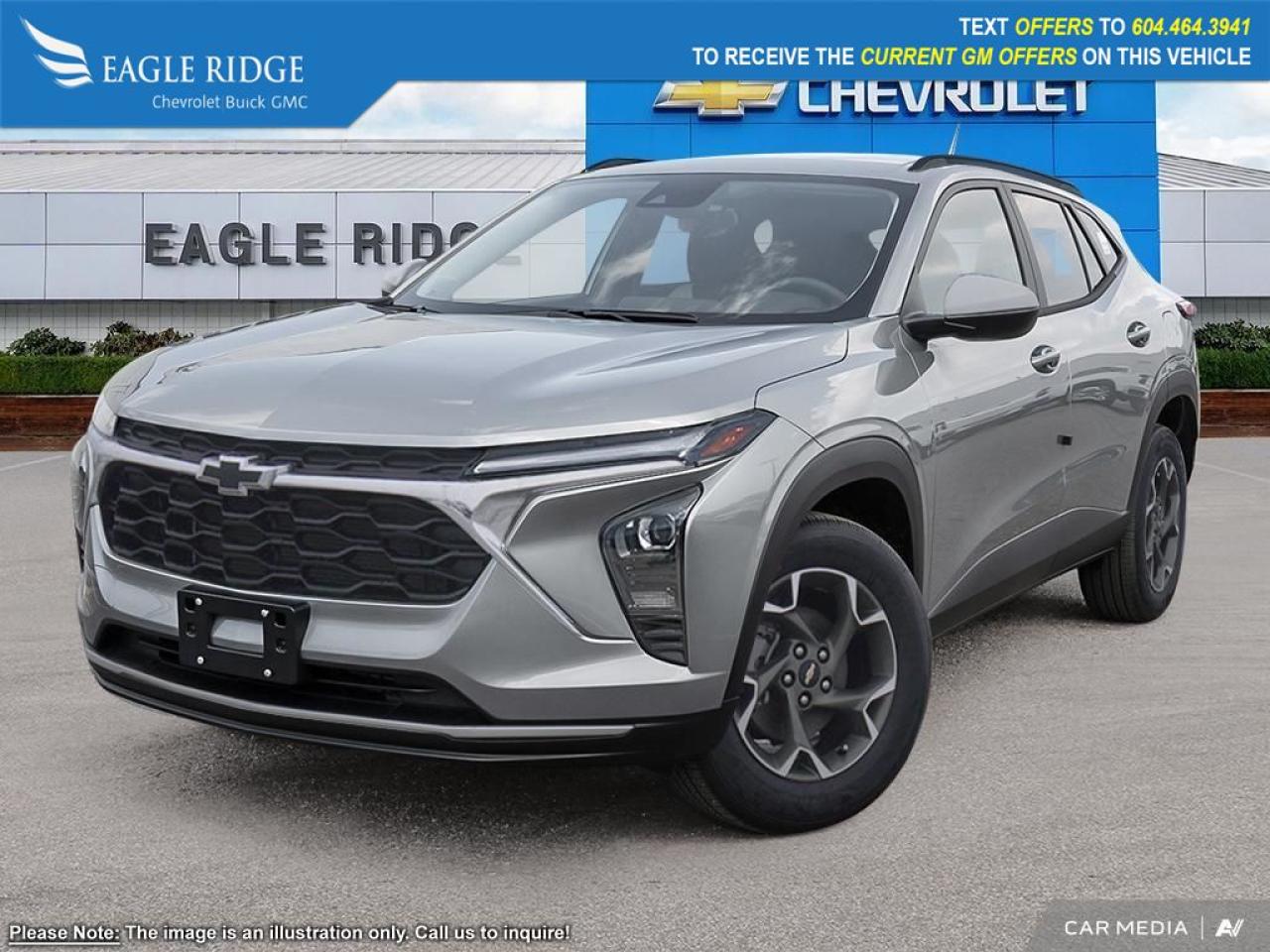 New 2025 Chevrolet Trax LT heated front seats, start/stop functionality, emergency braking, forward collision alert, front pedestrian braking, lane keep assist, USB ports, Apple CarPlay, and Android Auto. for sale in Coquitlam, BC