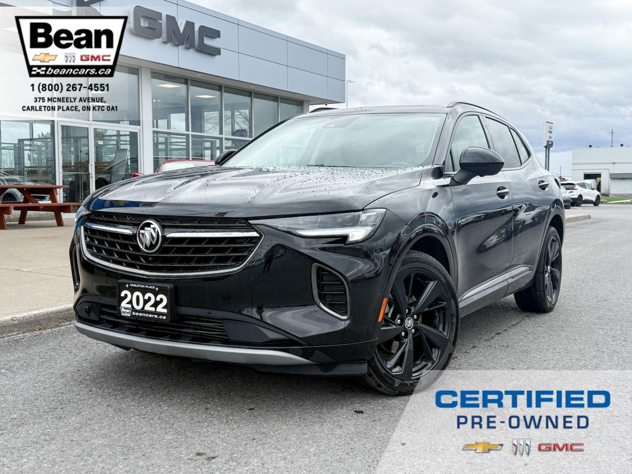 <p><span style=font-size:18px><strong><span style=color:#2ecc71>$286 bi-weekly for 84 months @ 8.99% OAC</span></strong></span></p>

<p><span style=font-size:16px>What a SHARP one owner trade 2022 Buick Envision Sport Touring all wheel drive SUV that was originally purchased new at our dealership and was always maintained in our service department! This black beauty comes loaded with black leather seats with red Sport Touring piping that are heated both in the front and the rear. There is also a heated leather wrapped steering wheel, remote vehicle start, a gorgeous panoramic sunroof, 20 alloy wheels with a a dark gloss finishing. The noteworthy features do not stop there! There is an HD surround vision rear vision camera, enhanced automatic park assist and emergency braking, adaptive cruise control, a universal home remote so you wont have to carry the clunky garage door opener inside your ride anymore, navigation as well as a rear camera mirror with washer!</span></p>

<p><span style=font-size:16px>The Sport Touring trim level in the Buick line still remains as a super popular option just giving the vehicle extra spiciness to quietly stand out in a crowd!</span></p>

<p><span style=color:#2ecc71><strong><span style=font-size:16px>Contact a Sales Pro today at 613-257-2432 to book your test drive!</span></strong></span></p>

<p></p>