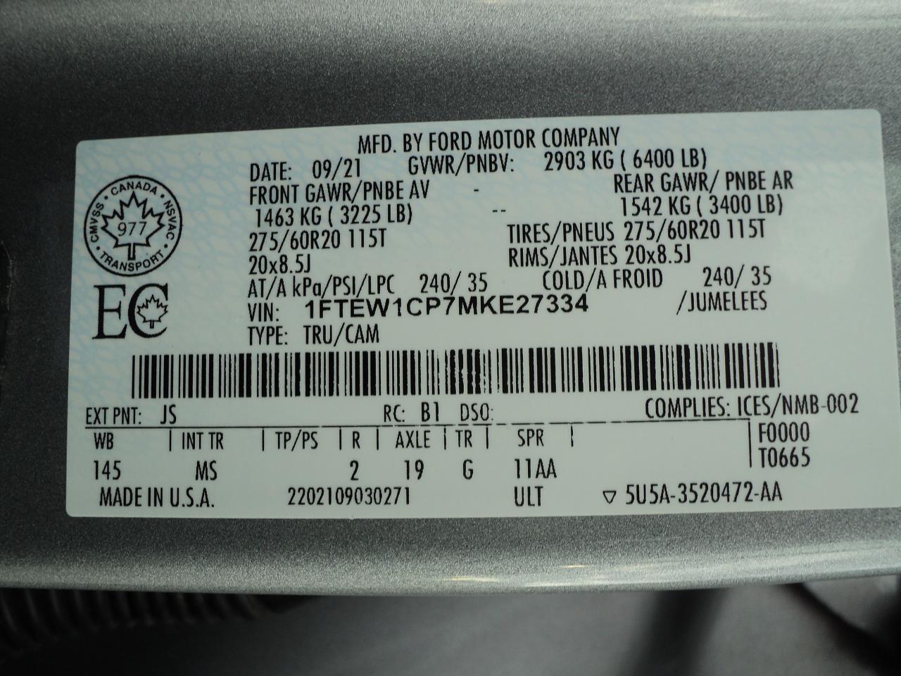 2021 Ford F-150 XLT SuperCrew 2WD 2.7L6cyl 5'5"Box Nav HeatedSeats - Photo #40