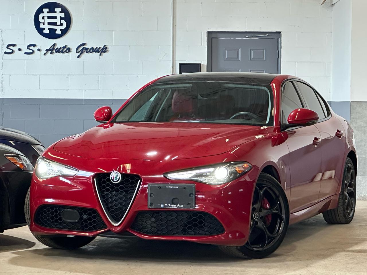 Used 2018 Alfa Romeo Giulia TI SPORT Q4|RED INT|NAV|BACKUP|BSM|PANO|HK SOUND| for sale in Oakville, ON