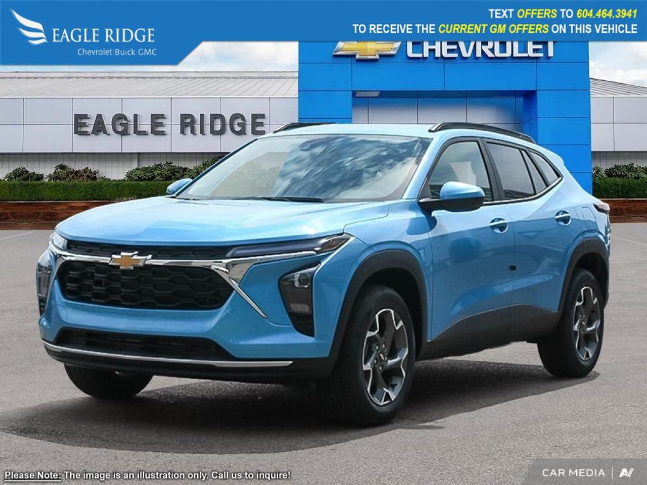 New 2025 Chevrolet Trax LT heated front seats, start/stop functionality, emergency braking, forward collision alert, front pedestrian braking, lane keep assist, USB ports, Apple CarPlay, and Android Auto. for sale in Coquitlam, BC