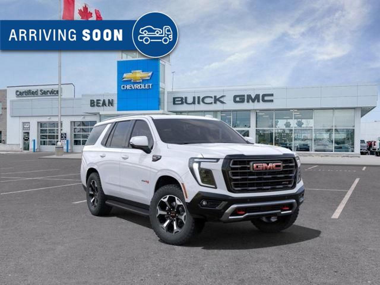 New 2025 GMC Yukon AT4 5.3L V8 WITH REMOTE START/ENTRY, SUNROOF, HEATED SEATS, VENTILATED SEATS, POWER LIFTGATE, HD SURROUND VISION, BOSE SPEAKER SYSTEM for sale in Carleton Place, ON