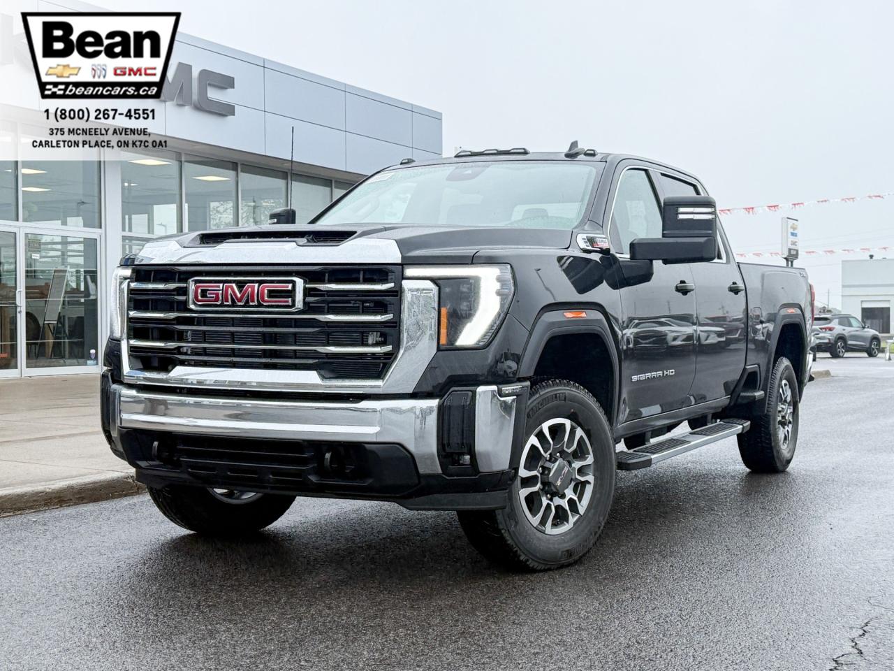 New 2025 GMC Sierra 3500 HD SLE 6.6L V8 DURAMAX WITH REMOTE START/ENTRY, HEATED SEATS, HEATED STEERING WHEEL, CRUISE CONTROL, VINYL FLOORING, HD REAR VISION CAMERA, APPLE CARPLAY AND ANDROID AUTO for sale in Carleton Place, ON
