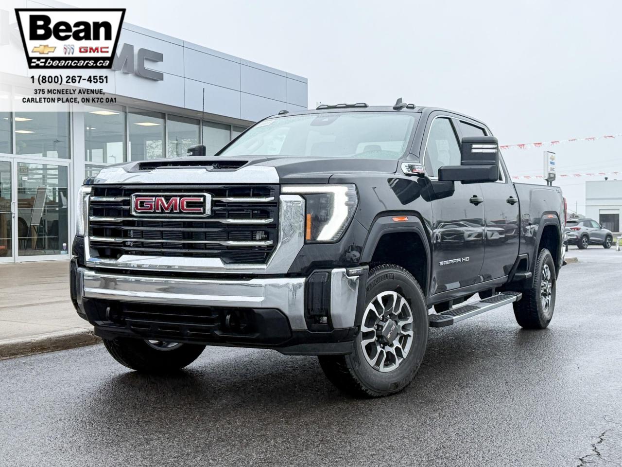 New 2025 GMC Sierra 3500 HD SLE 6.6L V8 DURAMAX WITH REMOTE START/ENTRY, HEATED SEATS, HEATED STEERING WHEEL, CRUISE CONTROL, VINYL FLOORING, HD REAR VISION CAMERA, APPLE CARPLAY AND ANDROID AUTO for sale in Carleton Place, ON