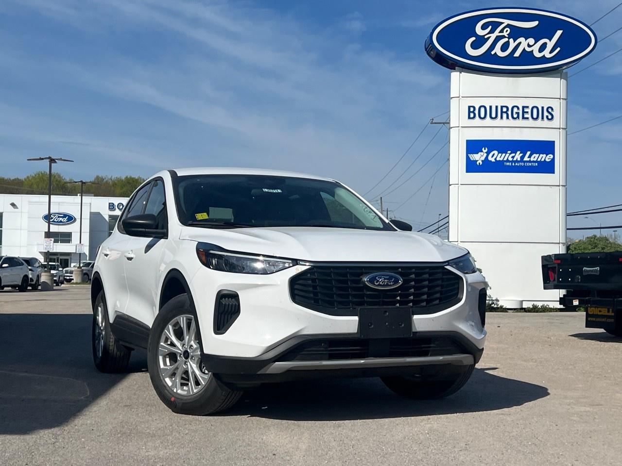 <p>The new Ford Escape Active AWD in sleek White is engineered for ultimate control and performance with its dependable All-Wheel Drive handling. This SUV promises a smooth ride powered by a 1.5L 3-cyl engine and an automatic transmission, making every drive both powerful and efficient.</p> <p>Stepping into the Ford Escape Active, you're greeted by a sophisticated Black interior designed for both comfort and style. With state-of-the-art features like remote start and keyless entry, this SUV offers convenience at a touch. Distinctive alloy wheels and technology-rich features are harmoniously complemented by its practical and modern exterior.</p> <p>Technologically equipped with a backup camera, Bluetooth connection, satellite radio, and smart device integration, this Ford Escape is ideal for those who prioritise connectivity and safety. Driver-friendly amenities such as brake assist, lane assist, and cruise control ensure peace of mind behind the wheel.</p> <p>This vehicle is perfect for individuals or families seeking a reliable and stylish SUV that doesn't compromise on features or performance. Contact our dealership today for more information and experience firsthand the innovative features that make the Ford Escape Active AWD an exceptional choice for your next adventure.</p> <p><span style=color:rgb( 58 , 80 , 95 )>The discount shown on vehicle represents the </span><u>Cash Purchase</u><span style=color:rgb( 58 , 80 , 95 )> discount and is inclusive of all non-stackable and stackable cash purchase discounts from Ford of Canada and Bourgeois Motors Ltd. and is offered in lieu of sub-vented lease or finance rates. To get details on current discounts applicable to this and other vehicles in our inventory for Lease and Finance customer, see a member of our team. All offers for lease or finance are On Approved Credit (OAC).While every effort is made to ensure the accuracy of discounts and programs, programs are subject to change without notice </span><span style=color:rgb( 119 , 119 , 119 )>and may not be accurate or completely current. While every reasonable effort is made to ensure the accuracy of this data, we are not responsible for any errors or omissions contained on these pages.</span></p> <p><strong>Why Choose the Bourgeois Auto Group?</strong></p><p>For 80 years, Bourgeois Auto Group has been delivering exceptional automotive experiences. Our factor trained teams work to ensure you receive the shopping experience you deserve; whether you're looking for a new or new-to-you vehicle.</p><p>Shop 24/7 with our online showroom and chat service, ensuring convenience every step of the way. No hidden fees, full disclosure, and every pre-owned vehicle comes with a Carfax® report for peace of mind.</p><p>We offer a wide selection of pre-owned vehicles, all competitively priced using real-time market data. Get the best deal on your purchase and trade-in with our free Live Market Analysis report.</p><p>Looking to sell your car? We buy any make or modelno purchase required. Our simple to use online trade valuation tool will provide you with a clear, transparent selling experience whether you buy our car or not.</p><p>Backed by hundreds dedicated employees across 4 convenient locations, were here to meet all your automotive needs. Visit us in Midland or Parry Sound and explore our inventory or schedule your next service today.</p> <p><strong>Financing Your Next Vehicle with Bourgeois Motors Ford in Midland:</strong></p><p>At Bourgeois Motors Ford, we make financing your next vehicle simple and stress-free! Our team works with trusted lenders to find flexible options tailored to your budget. Drive away with confidenceapply today!</p><p>Take advantage of our online pre-qualification tool, backed by Equifax and TD Bank to find the payment that works for you. Simply <a href=https://www.bourgeoismotors.com/free-credit-check/ rel=nofollow><strong>CLICK HERE</strong></a><strong> </strong>to use our secure online credit tool with no impact to your credit.</p> <p>Experience exceptional value with Bourgeois Motors Fords executive demos. These are like-new vehicles with low mileage, premium features, and significant savings. Drive away with confidence, backed by the balance of factory warranties and our commitment to quality. Its a great way to own a new Ford.</p>