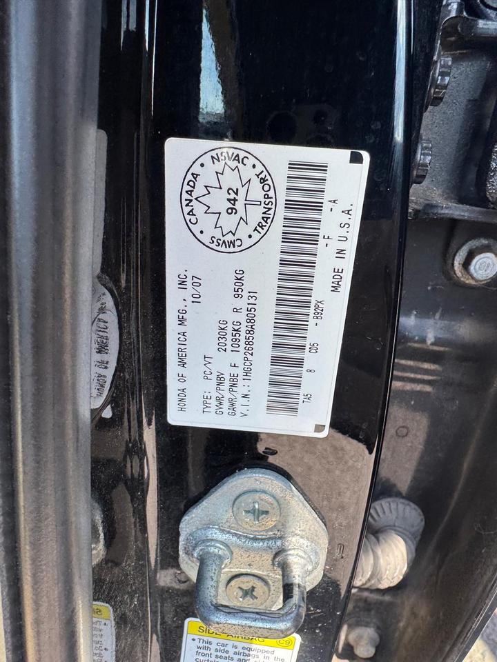 2008 Honda Accord EX-L, LEATHER, LOADED, NO START, AS IS Photo