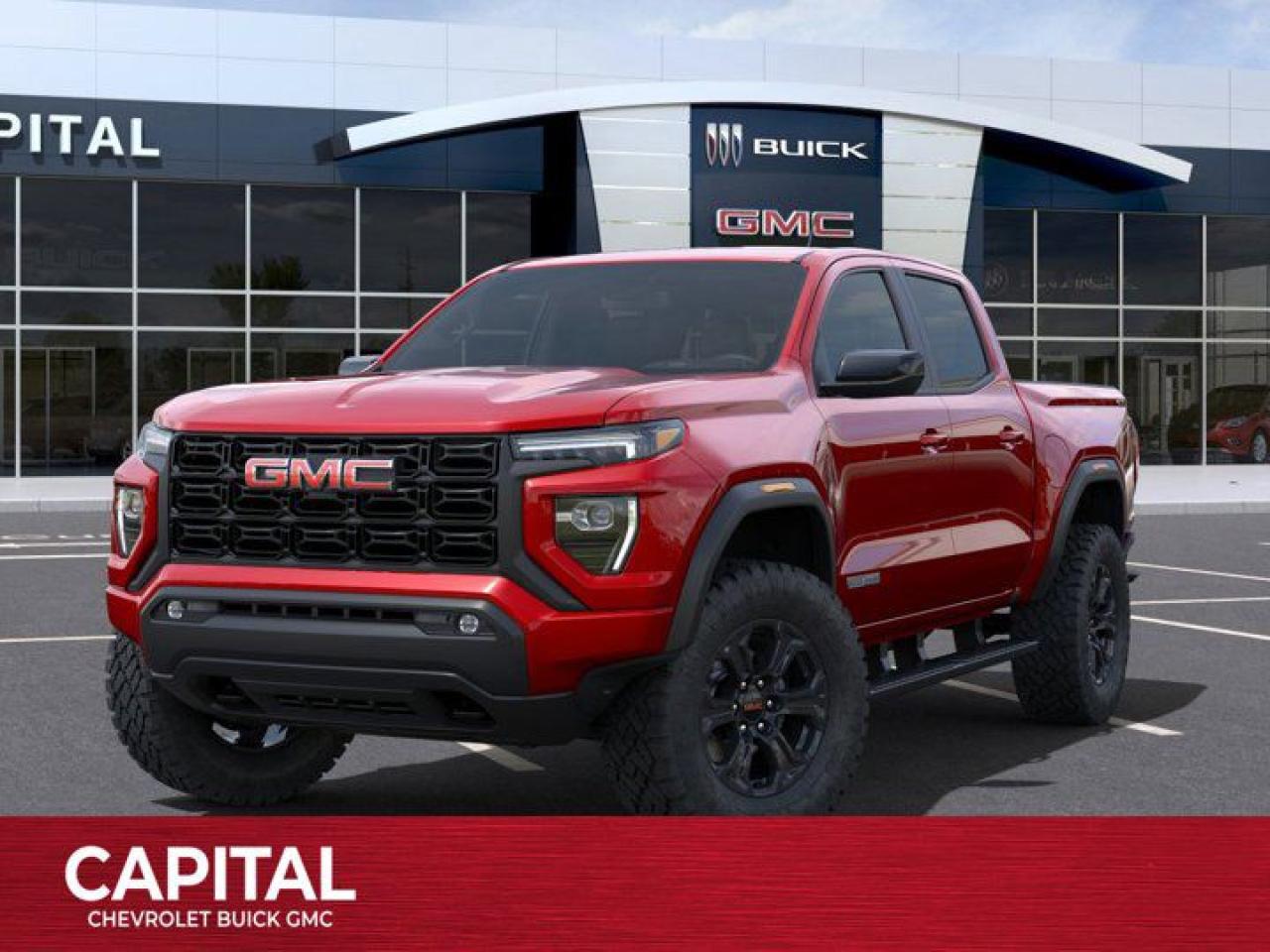 This GMC Canyon boasts a Turbocharged Gas I4 2.7L/ engine powering this Automatic transmission. ENGINE, TURBOMAX (310 hp [231 kW] @ 5600 rpm, 430 lb-ft of torque [583 Nm] @ 3000 rpm) (STD), Wireless Apple CarPlay/Wireless Android Auto, Windows, remote Express-Down, all windows.*This GMC Canyon Comes Equipped with These Options *Windows, power with driver Express-Up and Down, Windows, power rear, express down, Window, rear-sliding, manual, Window, power with front passenger Express-Down, Wi-Fi Hotspot capable (Terms and limitations apply. See onstar.ca or dealer for details.), Wheels, 18 x 8.5 (45.7 cm x 21.6 cm) Dark Grey painted Aluminum, Wheel, spare, 17 x 8 (43.2 cm x 20.3 cm) steel, Wheel opening mouldings, Visors, driver and front passenger vanity mirrors, Vehicle health management provides advanced warning of vehicle issues.* Visit Us Today *Live a little- stop by Capital Chevrolet Buick GMC Inc. located at 13103 Lake Fraser Drive SE, Calgary, AB T2J 3H5 to make this car yours today!