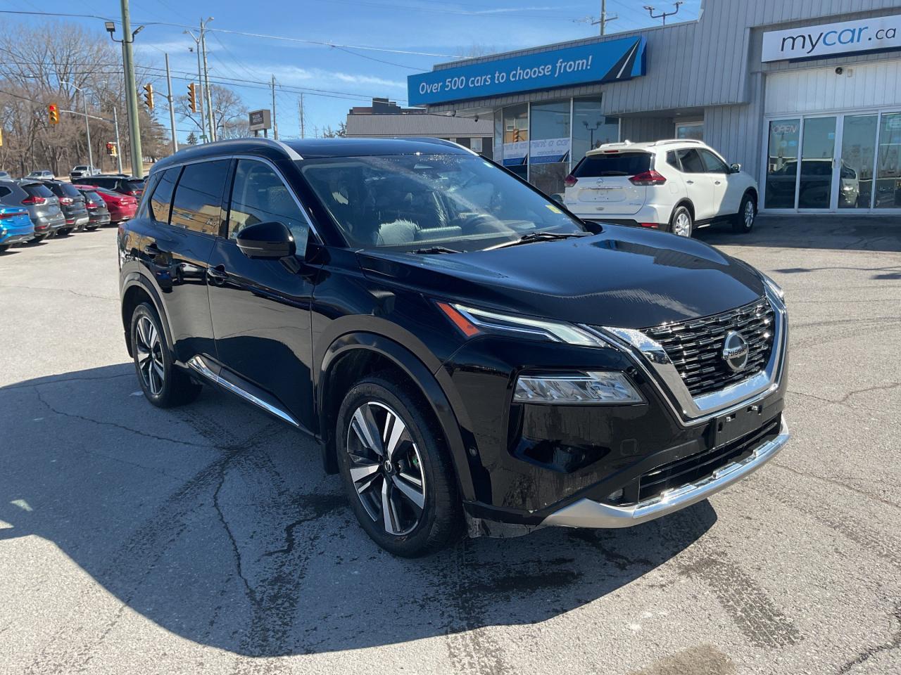 Used 2021 Nissan Rogue Platinum 2.5L PLATINUM AWD!!!   SUNROOF. HEATED SEATS. LEATHER. NAV. BACKUP CAM. BLUETOOTH. A/C. CRUISE. PWR for sale in North Bay, ON