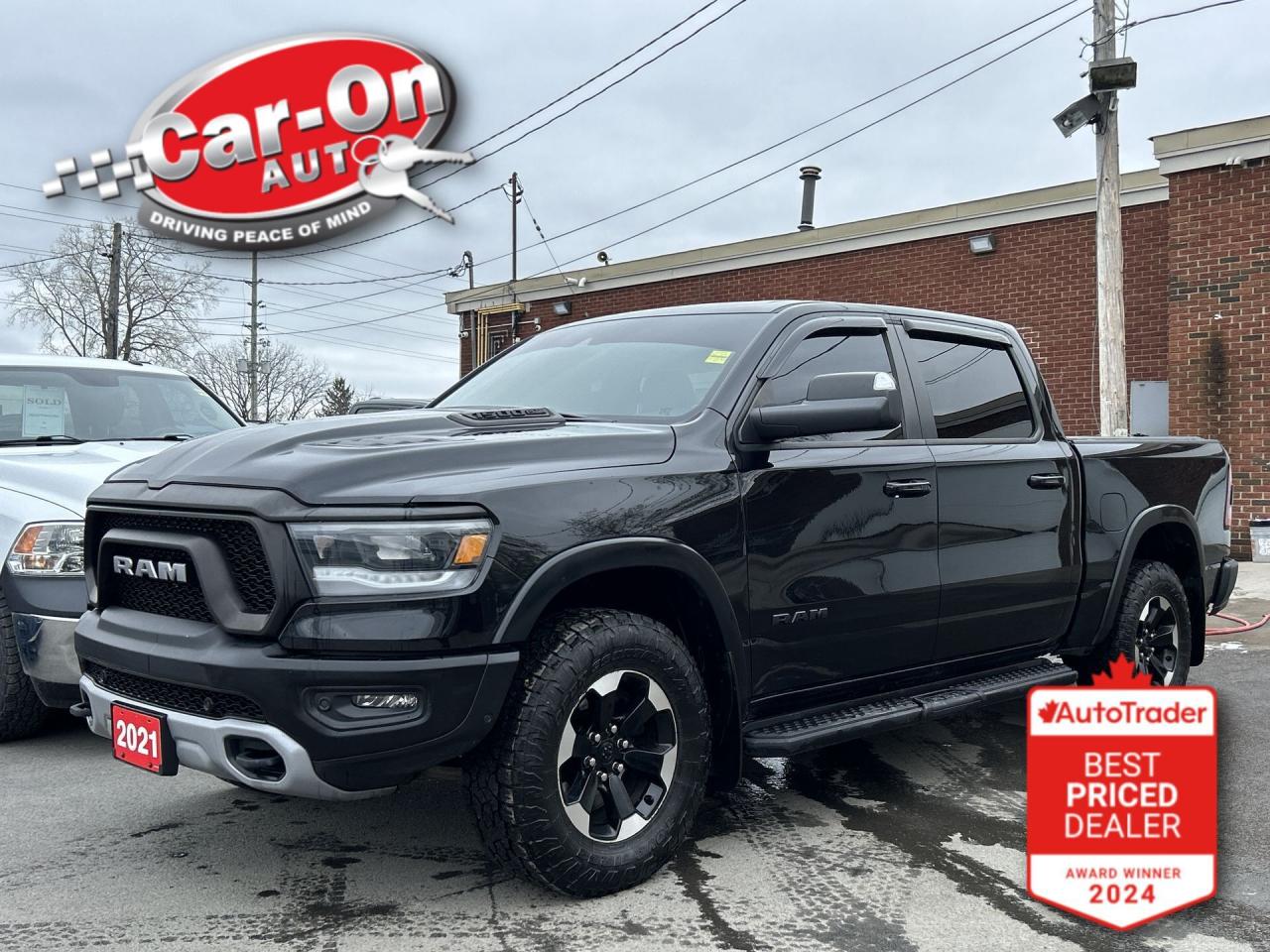 REBEL CREW CAB W/ 5.7L HEMI V8!! Level 2 Equipment group w/ Leather-trimmed seats, premium panoramic sunroof, heated seats & steering, 8.4-inch touchscreen w/ Android Auto/ Apple CarPlay, remote start, pre-collision system, backup camera w/ front & rear park sensors, tonneau cover, 18-inch alloys, dual-zone climate control, tow package w/ integrated trailer brake controller, tow mirrors, 5-foot 7-inch bed w/ spray-in bed liner, automatic headlights, keyless entry w/ push start, rain-sensing wipers, full power group incl. power seat, power adjustable pedals, cruise control, garage door opener, Bluetooth and more!! This vehicle just landed and is awaiting a full detail and photo shoot. Contact us and book your road test today!