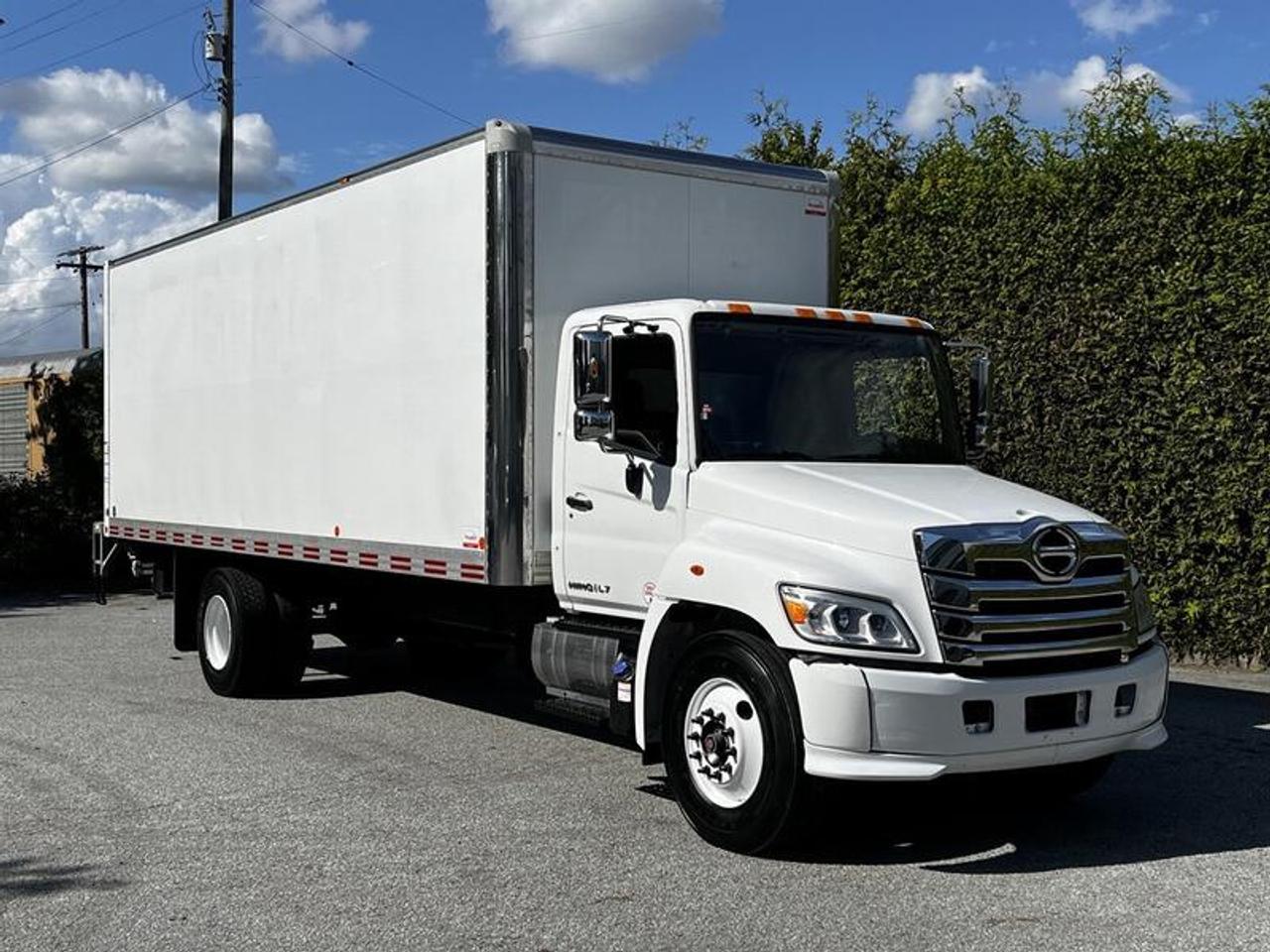 2021 Hino 338 24 Foot Cube Van Diesel with Power Tailgate, 7.6L, 6 cylinder, 2 door, automatic, 4X2, cruise control, AM/FM radio, CD player, white exterior, grey interior, cloth, Box Dimensions: 24x8x8, Maxon 3300lbs Power Tailgate, Backup Camera, Exhaust Brake, Bluetooth, Power and Eco Mode. This item is currently OFFSITE. You must register an appointment with our office to schedule an offsite viewing. Appointments must be made a minimum of one business day in advance (and as defined by the days that Repo.com is open for business) before your appointment can be scheduled and confirmed. We may, at our own discretion, instead opt to transport smaller items to Repo.coms main yard for viewing purposes.  $79,820.00 plus $375 processing fee, $80,195.00 total payment obligation before taxes.   Listing report, warranty, contract commitment cancellation fee, financing available on approved credit (some limitations and exceptions may apply). All above specifications and information is considered to be accurate but is not guaranteed and no opinion or advice is given as to whether this item should be purchased. We do not allow test drives due to theft, fraud, acts of vandalism and undetectable impaired driving. Instead we provide the following benefits: Complimentary Warranty (with options to extend), Limited Money Back Satisfaction Guarantee on Fully Completed Contracts, Contract Commitment Cancellation, and an Open-Ended Sell-Back Option. Ask seller for details or call 604-522-REPO(7376) to confirm listing availability.