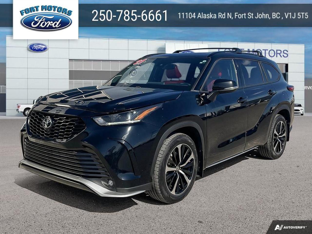 <p>Get ready to experience the ultimate blend of style, performance, and practicality with this stunning 2021 Toyota Highlander XSE, now available at Fort Motors. This sleek black SUV boasts a luxurious black interior with Ebony leather, making every drive feel like a first-class experience. With its powerful 3.5L 6-cylinder engine and all-wheel drive, this Highlander XSE is ready to conquer any road, while its spacious cabin comfortably accommodates up to eight passengers.</p>
<p>This Highlander XSE is loaded with features that enhance both comfort and safety. Enjoy the convenience of a sunroof, heated seats, and a premium sound system. Stay connected with Bluetooth wireless phone connectivity and Apple CarPlay/Android Auto compatibility.  Safety is paramount with features like a pre-collision system, lane tracing assist, and blind spot monitoring.  This Highlander XSE has only 57,854 km on the odometer, ensuring years of reliable driving ahead.</p>
<p>Here are five of the most sizzling features of this Highlander XSE:</p>
<ol>
<li><strong>XSE Trim:</strong> This trim level adds a sporty edge with unique 20" alloy wheels, a sport-tuned suspension, and a black grille.</li>
<li><strong>Ebony Leather Interior:</strong> Experience the ultimate in luxury with the plush Ebony leather seats and accents.</li>
<li><strong>All-Wheel Drive:</strong> Conquer any weather condition with the confidence of all-wheel drive.</li>
<li><strong>Advanced Safety Features:</strong> Drive with peace of mind knowing you have features like pre-collision system, lane tracing assist, and blind spot monitoring.</li>
<li><strong>Spacious and Versatile:</strong>  The Highlander XSE offers ample cargo space and a third-row seat, making it perfect for families and adventurers alike.</li>
</ol>
<p><strong><em>Powered by AutoIntelligence™</em></strong>
Vehicle information has been generated using artificial intelligence and is provided for informational purposes only. While efforts are made to ensure accuracy, please confirm all details directly with the dealer.</p>
