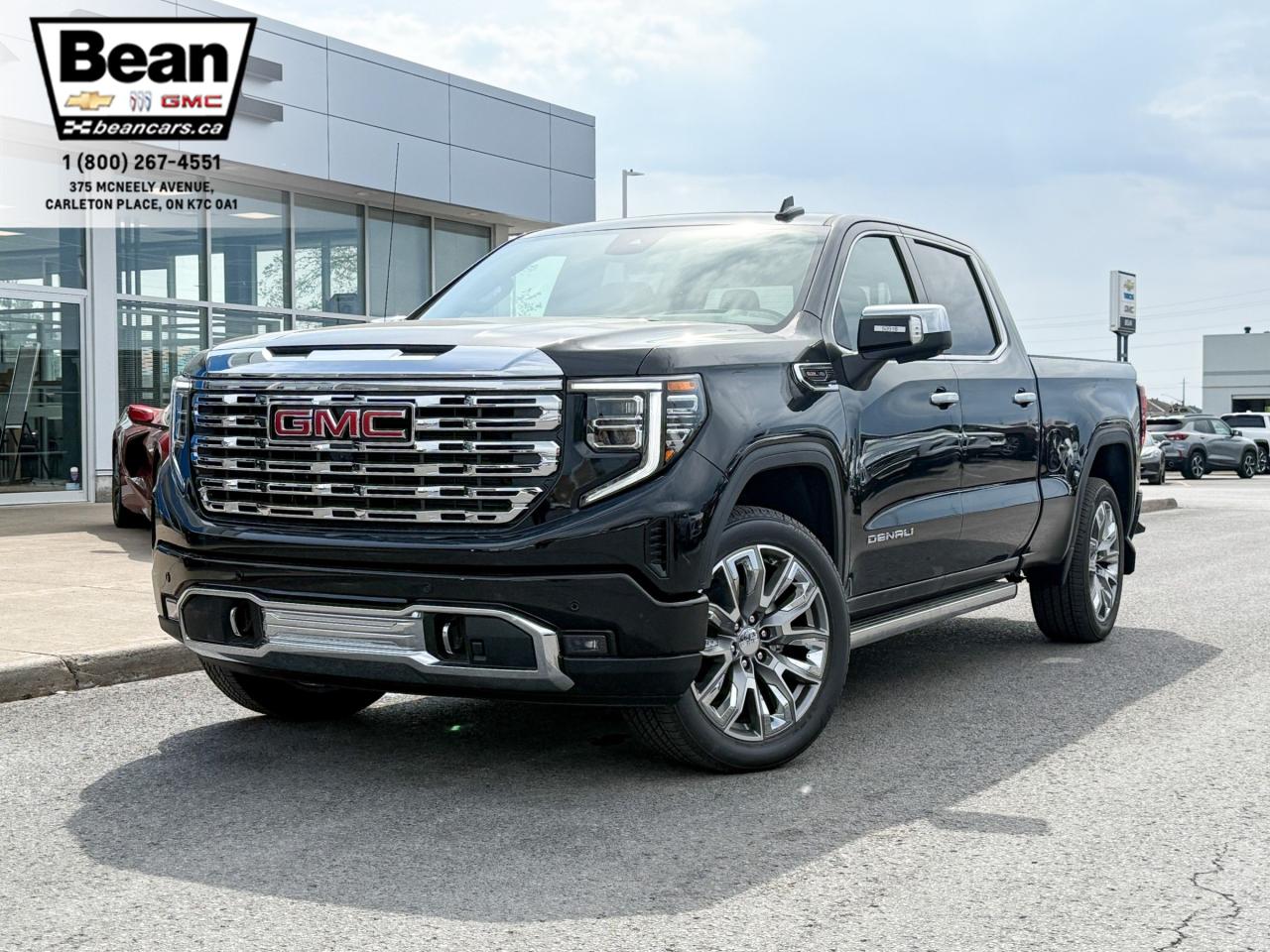 New 2025 GMC Sierra 1500 Denali 6.2L V8 WITH REMOTE START/ENTRY, SUNROOF, HEATED SEATS, HEATED STEERING WHEEL, VENTILATED SEATS, BOSE SPEAKERS, APPLE CARPLAY AND ANDROID AUTO for sale in Carleton Place, ON