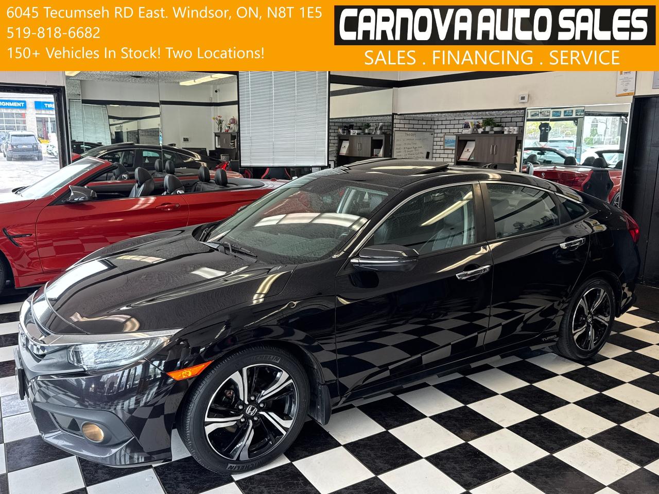 Used 2017 Honda Civic Touring+Adaptive Cruise+Lane Keep+Roof+RemoteStart for sale in Windsor, ON