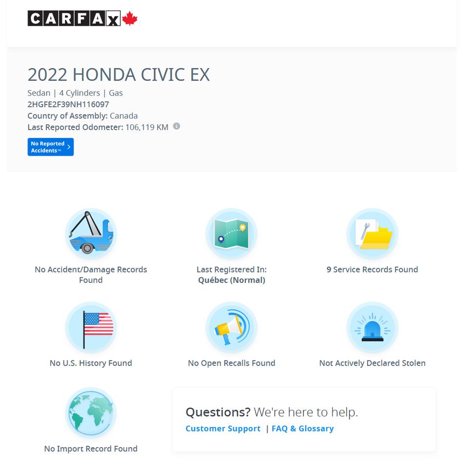 2022 Honda Civic EX+Roof+Camera+ONE OWNER+CLEAN CARFAX Photo