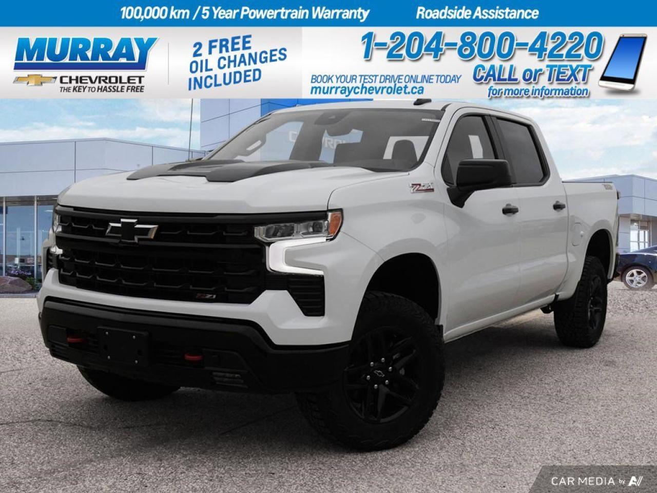 * ENGINE 5.3L ECOTEC3 V8 * * TRANSMISSION 10-SPEED AUTOMATIC w/PADDLE SHIFTERS * * ENGINE BLOCK HEATER *  Experience the robust power of the 2025 Chevrolet Silverado 1500 LT Trail Boss, perfectly equipped for the rugged landscapes of Winnipeg. With its formidable Gas V8 5.3L engine, delivering a potent 355 horsepower and 383 lb-ft of torque, this truck is ready to take on any challenge. Its 10-speed automatic transmission with paddle shifters ensures smooth gear transitions, enhancing both performance and driving pleasure. Whether youre navigating city streets or heading off-road, the dynamic fuel management system optimizes power delivery for efficiency and strength.  Designed for the diverse climate of the region, this Silverado comes with an engine block heater to keep things running smoothly even on the coldest mornings. The LT Trail Boss trim boasts a commanding presence with bold design elements like the Dark Essentials Package, featuring black Silverado nameplates and tailgate CHEVROLET lettering. The Chevytec spray-on bedliner and wheel house liners are part of the Protection Package, ensuring your truck remains in top condition while tackling tough jobs.  Inside, comfort meets technology with features like heated front seats, a heated steering wheel, and a multi-zone A/C system that caters to all passengers. The Jet Black cloth seat trim adds a touch of elegance, while the center console with an electronic transmission range selector enhances the driving experience. Stay connected with Bluetooth, navigation, and a WiFi hotspot, making every journey seamless and enjoyable.  Safety is paramount with advanced features such as front collision mitigation, lane departure warning, and lane keeping assist to keep you and your passengers secure. The Silverados robust construction is paired with four-wheel drive and a locking/limited slip differential, providing the stability and control needed for unpredictable prairie roads. Embrace the adventure with confidence and style in this exceptional pickup from Murray Chevrolet Winnipeg.  Dealer Permit #1740