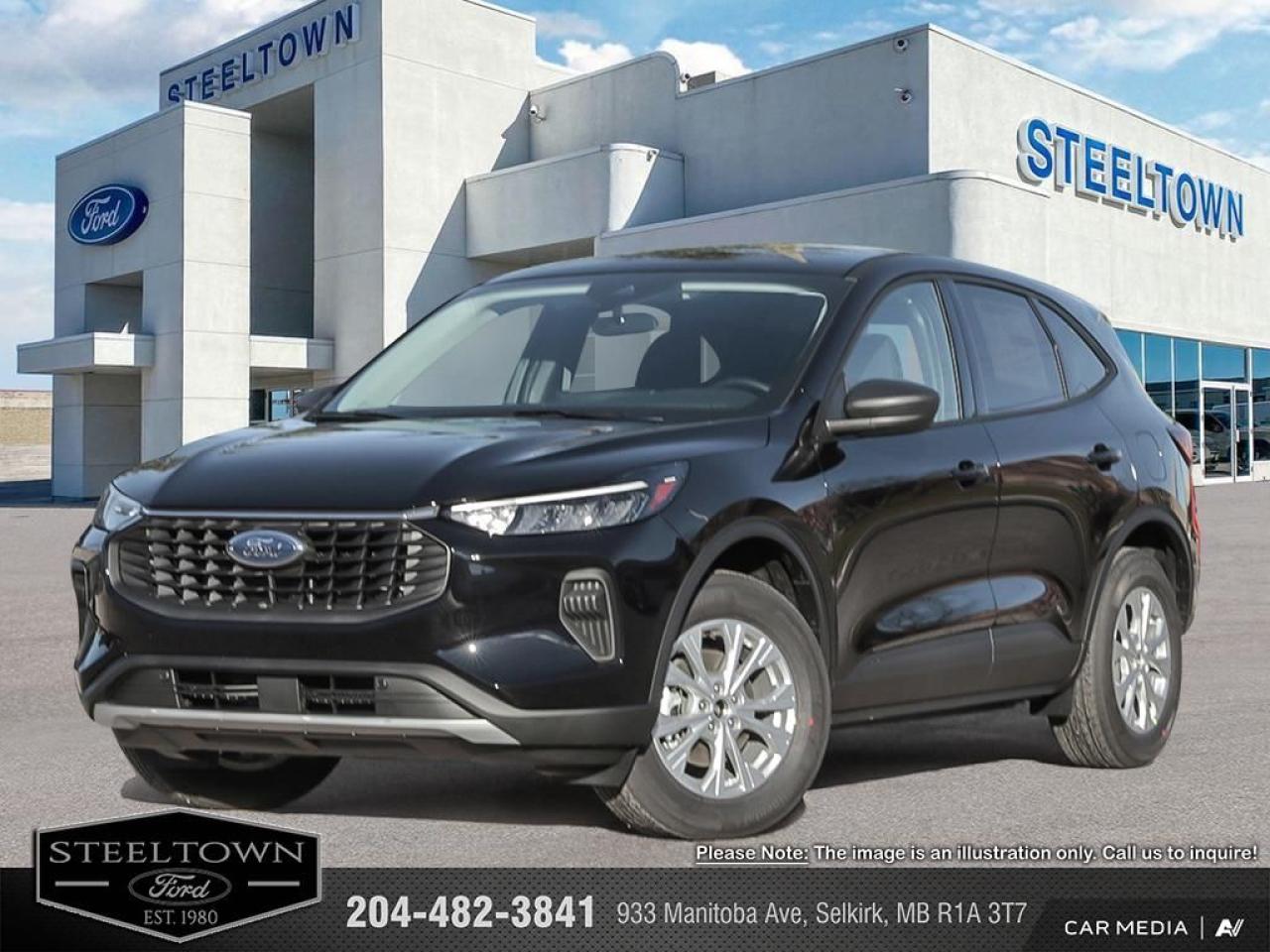 <b>Apple CarPlay,  Android Auto,  Power Liftgate,  Blind Spot Detection,  Lane Keep Assist!</b><br> <br> <br> <br>We value your TIME, we wont waste it or your gas is on us!   We offer extended test drives and if you cant make it out to us we will come straight to you!<br> <br>  With an interior that easily adapts to your needs this 2025 Ford Escape is the perfect partner for the spontaneous adventurer. <br> <br>This Ford Escape was built for an active lifestyle and offers plenty of options for you to hit the road in your own individual style. Whether you need a family SUV for soccer practice, a capable adventure vehicle, or both, the versatile Ford Escape has you covered. Built for those who live on the go, the 2025 Ford Escape is made to be unstoppable.<br> <br> This agate black metallic SUV  has an automatic transmission and is powered by a  180HP 1.5L 3 Cylinder Engine.<br> <br> Our Escapes trim level is Active. Immensely practical and stylish, this Ford Escape Active packs amazing standard features such as a power-operated liftgate for rear cargo access, LED headlights with automatic high beams, an 8-inch infotainment screen powered by SYNC 4 with wireless Apple CarPlay and Android Auto, FordPass Connect with 4G mobile internet hotspot access, and proximity keyless entry with push button start. Road safety features include blind spot detection, pre-collision assist with automatic emergency braking and a back-up camera, lane keeping assist, lane departure warning, and front and rear collision mitigation. Additional features include dual-zone climate control, front and rear cupholders, smart device remote engine start, and even more. This vehicle has been upgraded with the following features: Apple Carplay,  Android Auto,  Power Liftgate,  Blind Spot Detection,  Lane Keep Assist,  Lane Departure Warning,  Forward Collision Alert. <br><br> View the original window sticker for this vehicle with this url <b><a href=http://www.windowsticker.forddirect.com/windowsticker.pdf?vin=1FMCU9GN6SUB15328 target=_blank>http://www.windowsticker.forddirect.com/windowsticker.pdf?vin=1FMCU9GN6SUB15328</a></b>.<br> <br>To apply right now for financing use this link : <a href=http://www.steeltownford.com/?https://CreditOnline.dealertrack.ca/Web/Default.aspx?Token=bf62ebad-31a4-49e3-93be-9b163c26b54c&La target=_blank>http://www.steeltownford.com/?https://CreditOnline.dealertrack.ca/Web/Default.aspx?Token=bf62ebad-31a4-49e3-93be-9b163c26b54c&La</a><br><br> <br/>    0% financing for 60 months. 1.99% financing for 84 months.  Incentives expire 2025-06-30.  See dealer for details. <br> <br>Family owned and operated in Selkirk for 35 Years.  <br>Steeltown Ford is located just 20 minutes North of the Perimeter Hwy, with an onsite banking center that offers free consultations. <br>Ask about our special dealer rates available through all major banks and credit unions.<br>Dealer retains all rebates, plus taxes, govt fees and Steeltown Protect Plus.<br>Steeltown Ford Protect Plus includes:<br>- Life Time Tire Warranty <br>Dealer Permit # 1039<br><br><br> Come by and check out our fleet of 110+ used cars and trucks and 180+ new cars and trucks for sale in Selkirk.  o~o