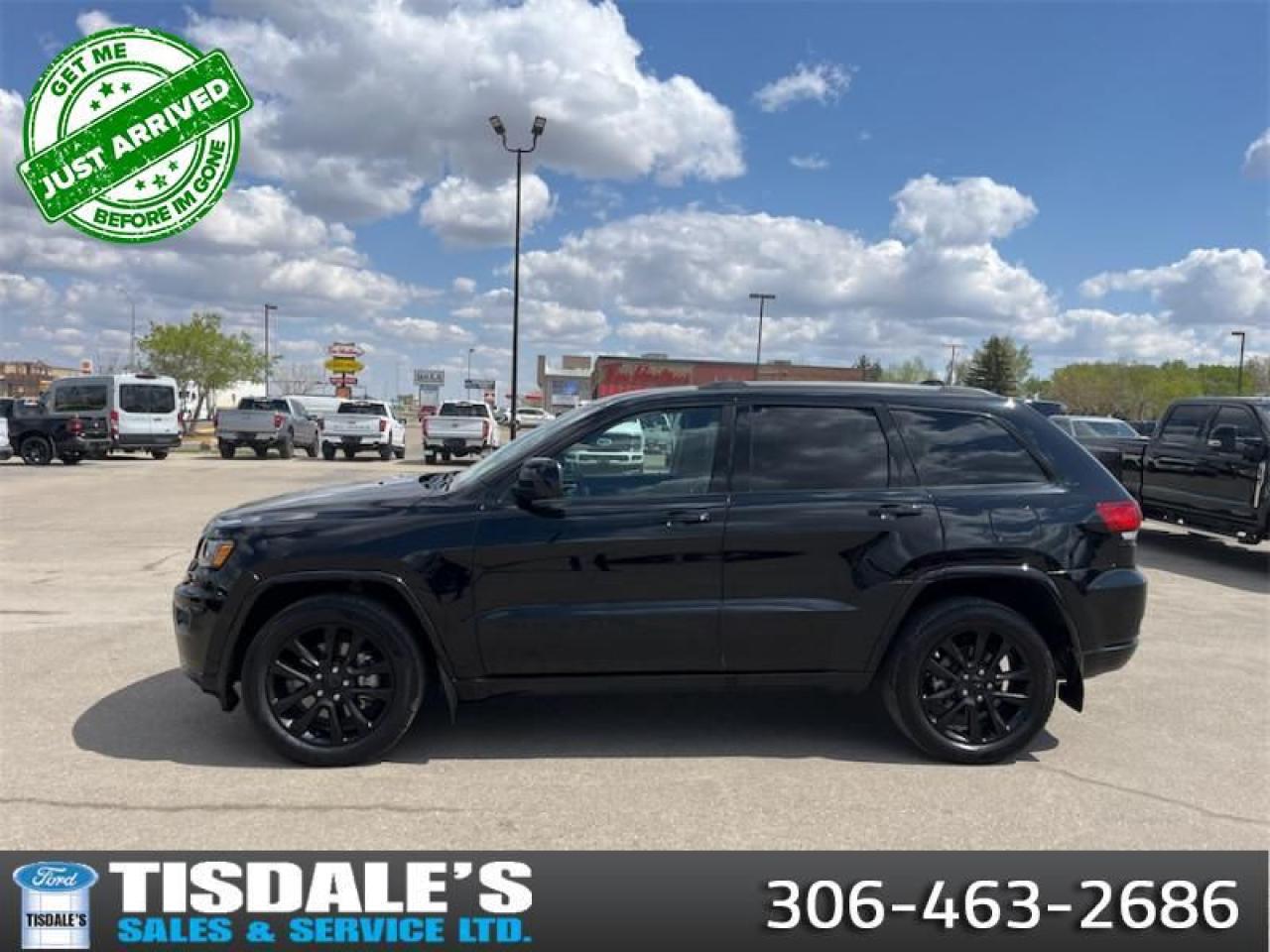 <b>Leather Seats,  4G Wi-Fi,  Navigation,  Android Auto,  Apple CarPlay!</b><br> <br> Check out the large selection of pre-owned vehicles at Tisdales today!<br> <br>   This well appointed Jeep Grand Cherokee provides comfy seating, and easily masters both off-road trails and daily commutes alike. This  2021 Jeep Grand Cherokee is fresh on our lot in Kindersley. <br> <br>The Jeep Grand Cherokee is the most awarded SUV ever and for a very good reasons. With numerous best-in-class features and class-exclusive amenities, the 2021 Jeep Grand Cherokee offers drivers more than the competition. On the outside, it showcases the rugged capability to go off the beaten path while the interior offers technology and comfort beyond what youd expect in an SUV. This gorgeous Jeep Grand Cherokee is second to none when it comes to performance, safety, and style. This  SUV has 123,075 kms. Its  black in colour  . It has a 8 speed automatic transmission and is powered by a  293HP 3.6L V6 Cylinder Engine.  <br> <br> Our Grand Cherokees trim level is Altitude. This Grand Cherokee Altitude provides a sleek and stylish ride with added navigation, wi-fi, heated leather seats, and gloss black badging, grille, and exterior accents. This family SUV is packed with off road capability with towing equipment, aluminum wheels, and fog lamps. Ride comfortable and connected with Uconnect 4, voice activation, Apple CarPlay, Android Auto, a heated leather steering wheel, a proximity key, remote start, and a power liftgate. Ensure your family rides safe with blind spot monitoring, rear cross path detection, and a ParkView rear backup camera.  This vehicle has been upgraded with the following features: Leather Seats,  4g Wi-fi,  Navigation,  Android Auto,  Apple Carplay,  Heated Seats,  Remote Start. <br> To view the original window sticker for this vehicle view this <a href=http://www.chrysler.com/hostd/windowsticker/getWindowStickerPdf.do?vin=1C4RJFAG7MC729278 target=_blank>http://www.chrysler.com/hostd/windowsticker/getWindowStickerPdf.do?vin=1C4RJFAG7MC729278</a>. <br/><br> <br>To apply right now for financing use this link : <a href=http://www.tisdales.com/shopping-tools/apply-for-credit.html target=_blank>http://www.tisdales.com/shopping-tools/apply-for-credit.html</a><br><br> <br/><br>Tisdales is not your standard dealership. Sales consultants are available to discuss what vehicle would best suit the customer and their lifestyle, and if a certain vehicle isnt readily available on the lot, one will be brought in. o~o