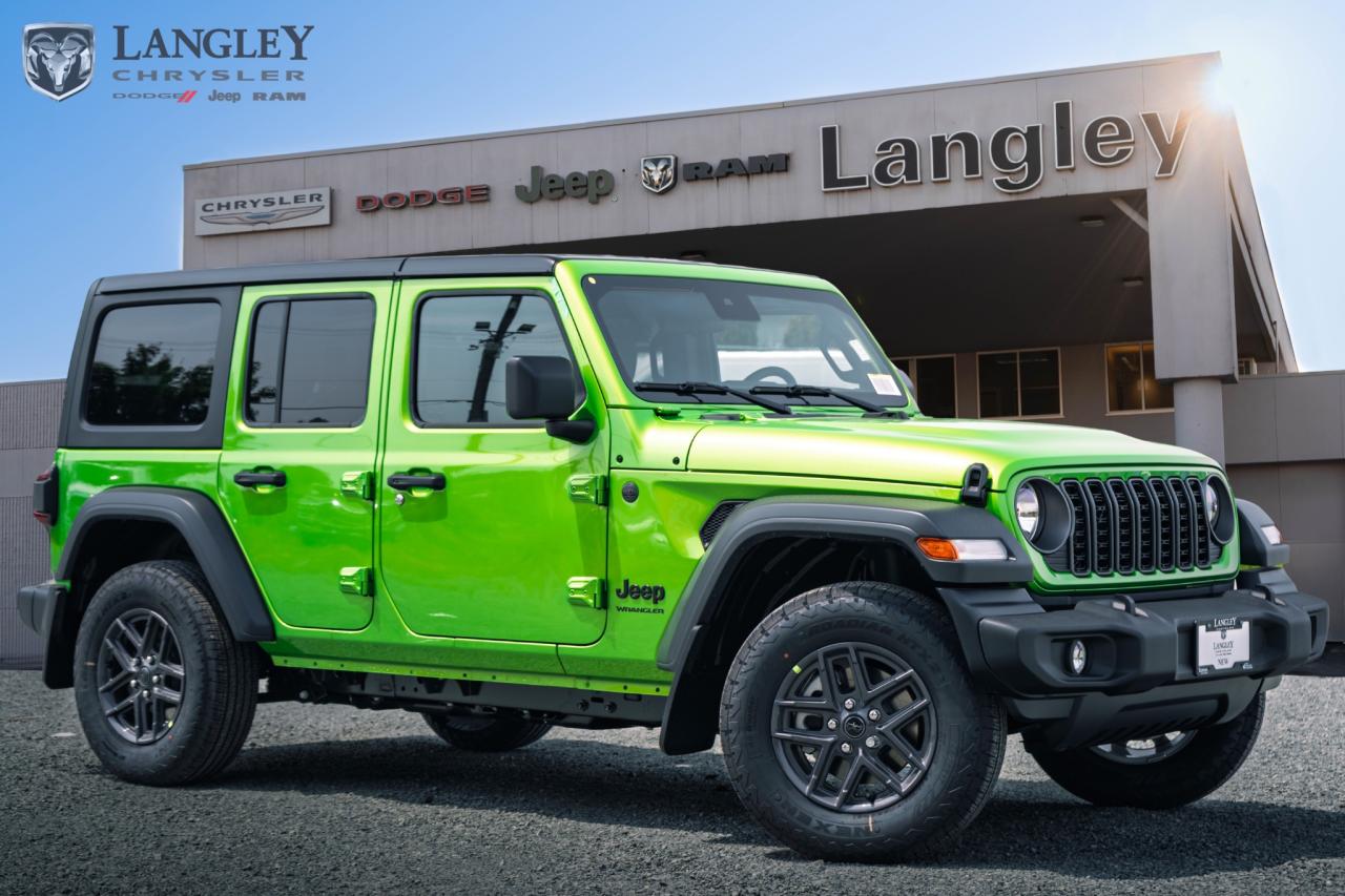 <p><span style=font-size:20px><strong>2025 Jeep Wrangler Sport</strong></span></p>

<p><span style=font-size:20px>Iconic, capable open-air SUV.</span></p>

<ul>
 <li>
 <p><span style=font-size:20px>3.6L Pentastar V6 engine.   </span></p>
 </li>
 <li>
 <p><span style=font-size:20px>Classic Wrangler design.</span></p>
 </li>
 <li>
 <p><span style=font-size:20px>Legendary 4x4 capability.</span></p>
 </li>
 <li>
 <p><span style=font-size:20px>Removable top and doors.</span></p>
 </li>
</ul>

<p><span style=font-size:20px>Come book a test drive at Langley Chrysler, Langley, BC.</span></p>

<p><span style=font-size:20px><strong>Scroll down for more options.</strong></span></p>
Dealer number: 5097, Doc fee: $968 Safety & Convince Warranty: $699 Finance Placement: $628

<p>*All prices are net of all manufacturer incentives and/or rebates and are subject to change by the manufacturer without notice. All prices plus applicable taxes, applicable environmental recovery charges, documentation of $599 and full tank of fuel surcharge of $76 if a full tank is chosen.<br />Other items available that are not included in the above price:<br />Tire & Rim Protection and Key fob insurance starting from $599<br />Service contracts (extended warranties) for up to 7 years and 200,000 kms starting from $599<br />Custom vehicle accessory packages, mudflaps and deflectors, tire and rim packages, lift kits, exhaust kits and tonneau covers, canopies and much more that can be added to your payment at time of purchase<br />Undercoating, rust modules, and full protection packages starting from $199<br />Flexible life, disability and critical illness insurances to protect portions of or the entire length of vehicle loan?im?im<br />Financing Fee of $500 when applicable<br />Prices shown are determined using the largest available rebates and incentives and may not qualify for special APR finance offers. See dealer for details. This is a limited time offer.</p>