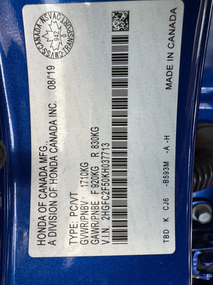 2019 Honda Civic LX+New Tires+Adaptive Cruise+CLEAN CARFAX Photo93