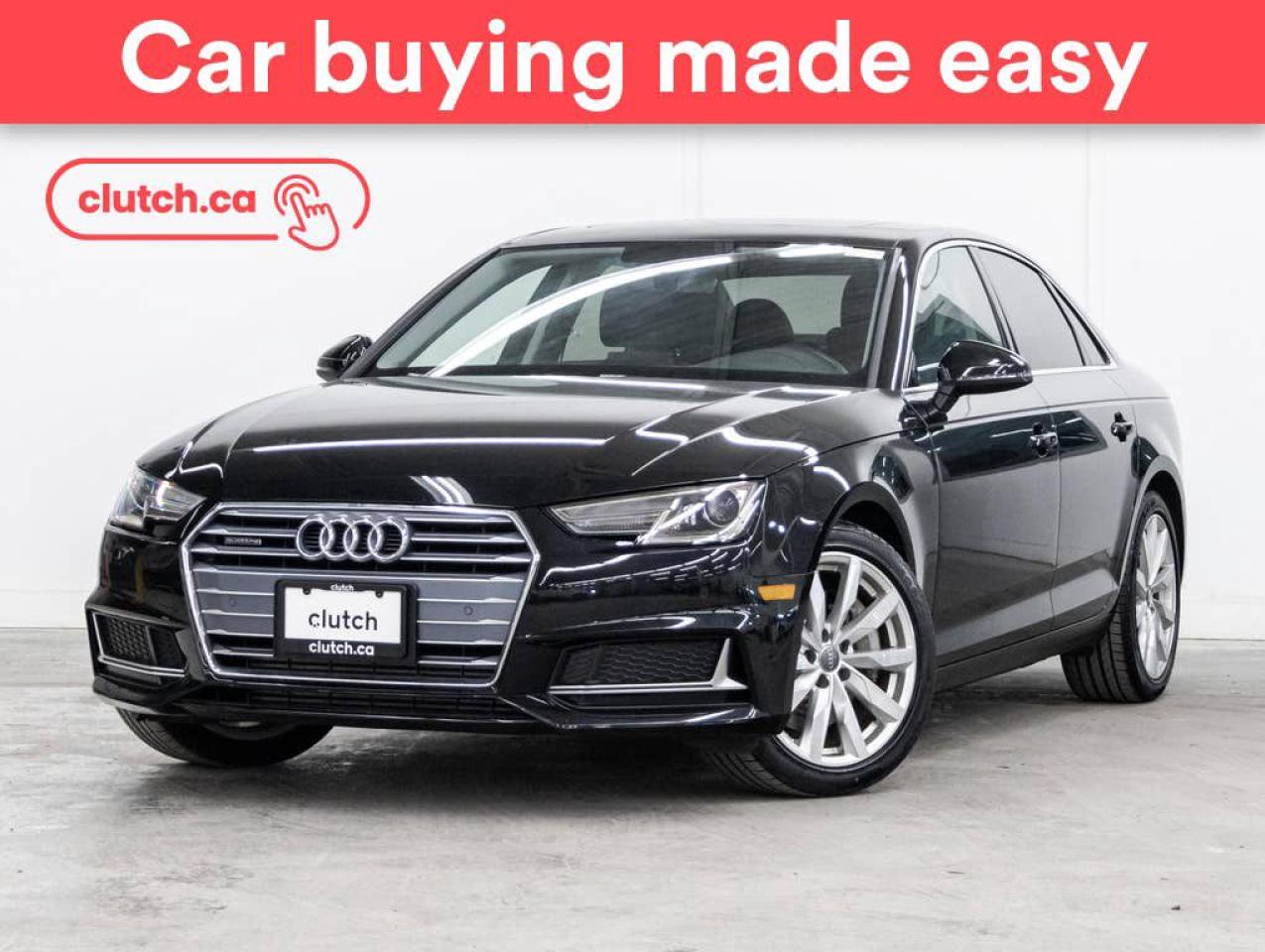 Used 2019 Audi A4 45 Komfort AWD w/ Apple CarPlay & Android Auto, Power Moonroof, Rearview Cam for sale in Toronto, ON