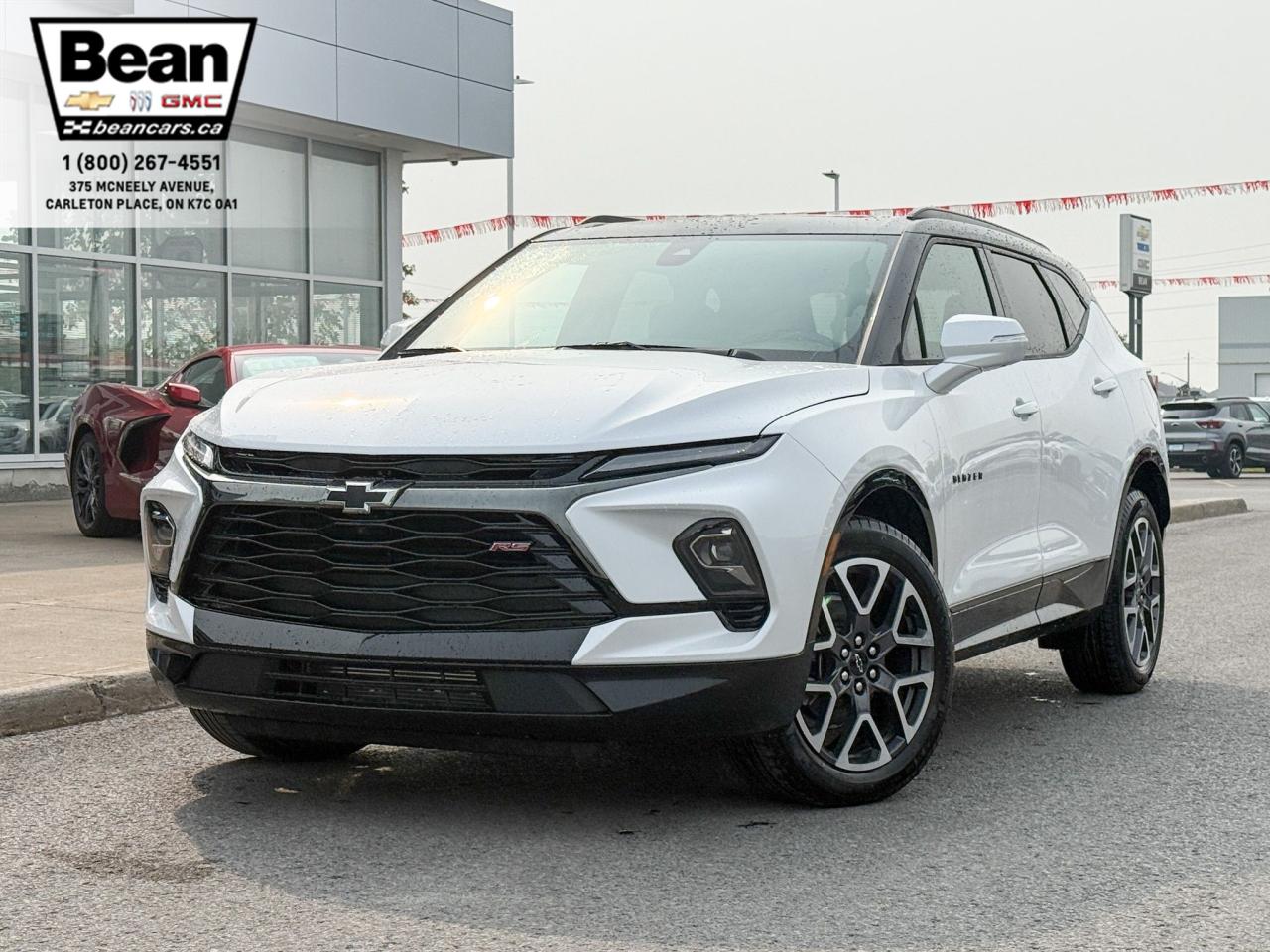 New 2025 Chevrolet Blazer RS 3.6L V6 WITH REMOTE START/ENTRY, HEATED SEATS, HEATED STEERING WHEEL, SUNROOF, POWER LIFTGATE, HD SURROUND VISION, APPLE CARPLAY AND ANDROID AUTO for sale in Carleton Place, ON