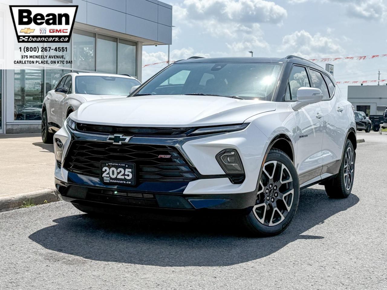 New 2025 Chevrolet Blazer RS 3.6L V6 WITH REMOTE START/ENTRY, HEATED SEATS, HEATED STEERING WHEEL, SUNROOF, POWER LIFTGATE, HD SURROUND VISION, APPLE CARPLAY AND ANDROID AUTO for sale in Carleton Place, ON