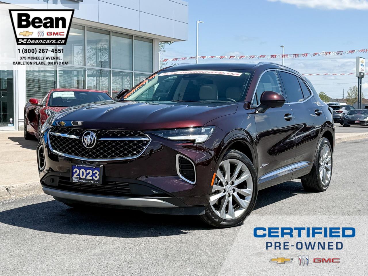 Used 2023 Buick Envision Avenir 2.0L 4CYL TURBO, AVENIR AWD, ORIGINALLY OURCHASED AND ALWAYS SERVICED AT OUR DEALERSHIP, DUAL PANE MOONROOF, HEAD UP DISPLAY, HEATED AND VENTILATED FRONT LEATHER SEATS, NAVIGATION for sale in Carleton Place, ON