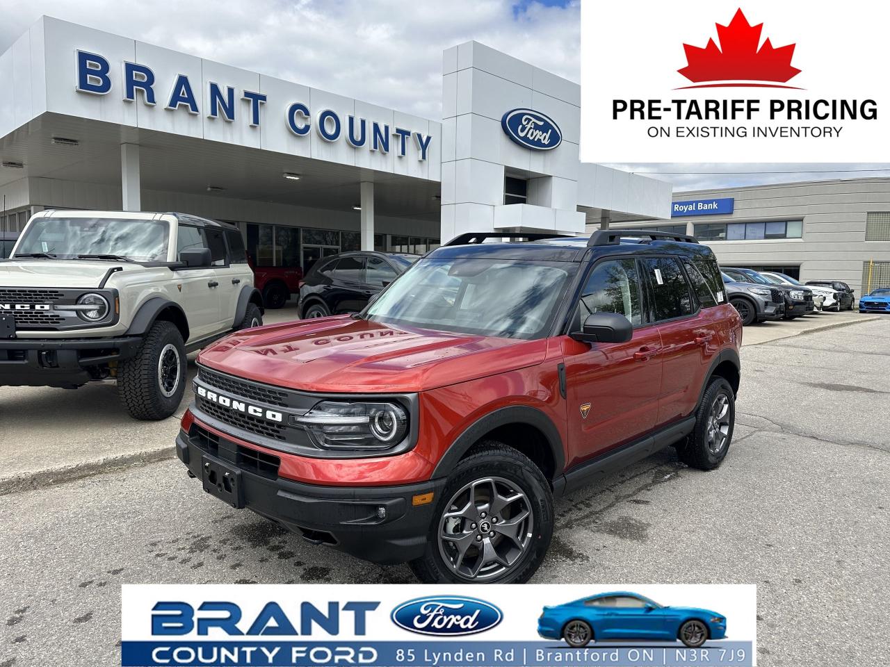 2024 Ford Bronco Sport Badlands | Hot Pepper Red | 2.0L | Moonroof | Tow Package  Adventure-ready and city-smart, this 2024 Ford Bronco Sport Badlands in stunning Hot Pepper Red is equipped for the wild and the everyday. With rugged capability and refined comfort, its ready for wherever the road (or trail) takes you.  ?? Top Features:  2.0L EcoBoost Engine  Powerful and efficient  Badlands Trim  Off-road tuned with advanced 4x4  Moonroof  Enjoy the open sky  Tow Package  Bring the gear that matters   Price Includes Safety Certification  Full Disclosure Dealership  CarFax Available  ?? Call 519-756-6191 or ?? sales@brantcountyford.ca for more info and availability. Brant County Ford  Family-owned and proudly serving Brantford for over 40 years!  All prices are plus HST and Licensing. Prices in Ontario include OMVIC (where applicable), accessories, dealer-installed options, administration, and other retailer charges. All prices are in Canadian dollars unless otherwise indicated. Retailers are free to set individual prices.