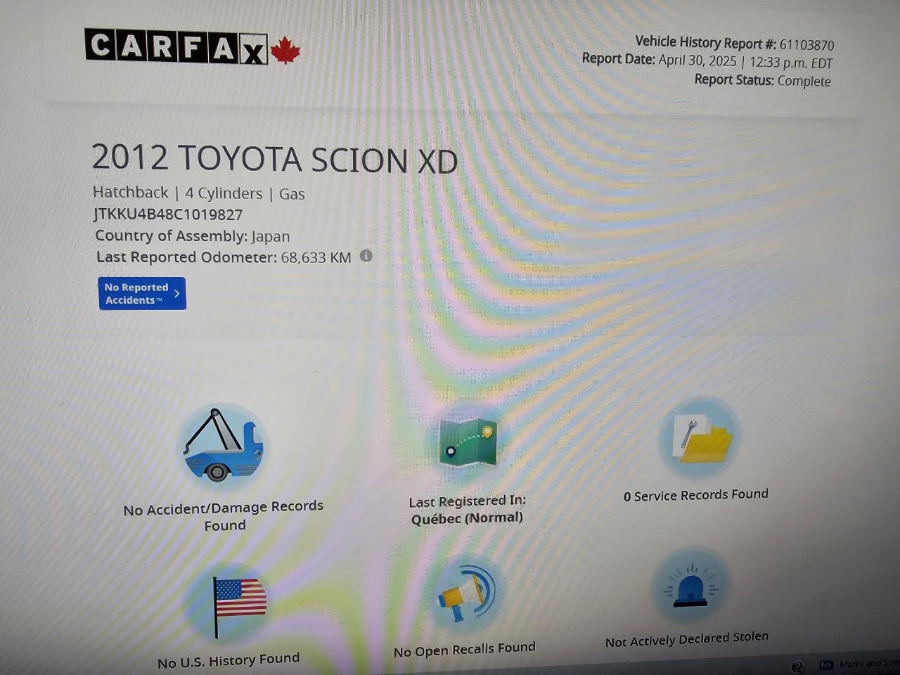 2012 Scion xD XD/AUTO/AIR CONDITION/BLUETOOTH/POWER GROUP/187KM - Photo #16