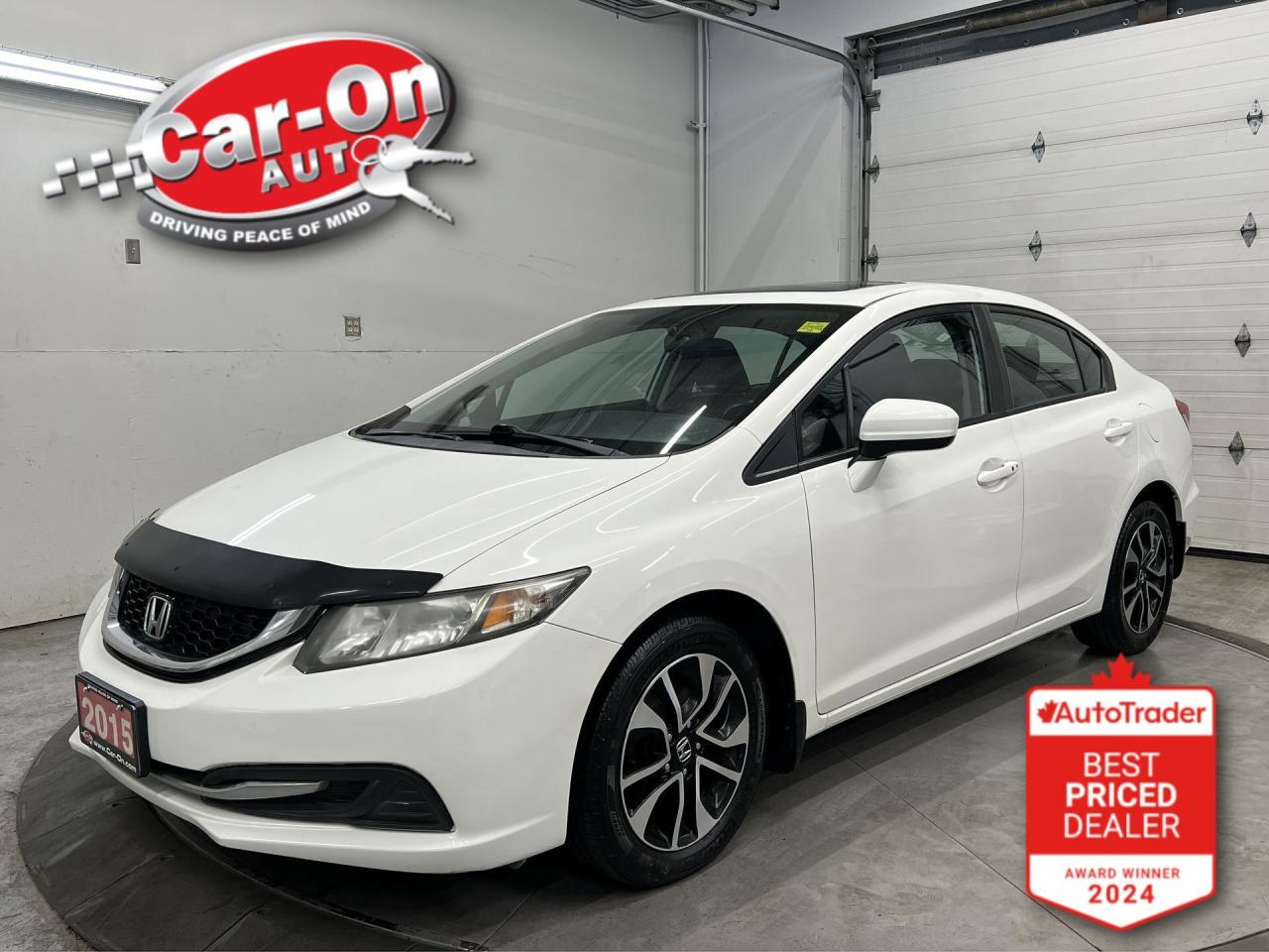 LOW KMS! Automatic EX W/ Sunroof, heated seats, Honda LaneWatch display, backup camera, 16-inch alloys, automatic headlights, keyless entry w/ push start, automatic climate control, power mirrors, power windows, power locks, leather-wrapped steering wheel, cruise control and Bluetooth!!