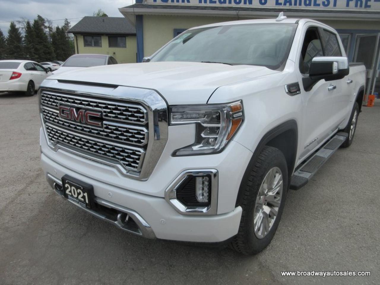 Used 2021 GMC Sierra 1500 LOADED DENALI-PACKAGE 5 PASSENGER 3.0L - DURAMAX.. 4X4.. CREW-CAB.. SHORTY.. NAVIGATION.. LEATHER.. HEATED/AC SEATS.. BACK-UP CAMERA.. for sale in Bradford, ON